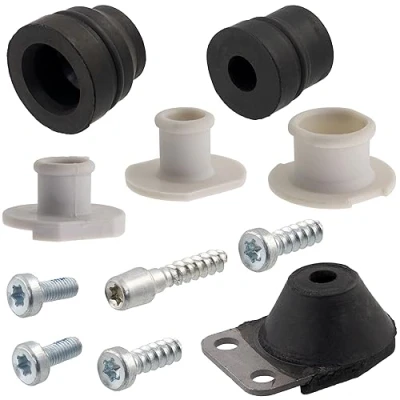 Image de AERZETIX C69537 Kit/ensemble de 11 pièces 3 Plots anti vibration pour tronçonneuse + bouchons 5 boulons compatible avec Stihl 240 MS 260 380 381 024 026 028 038