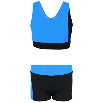 Image de Aquarti Maillot de Bain Deux Pièces Shorty pour Fille, Gris/Bleu, 158