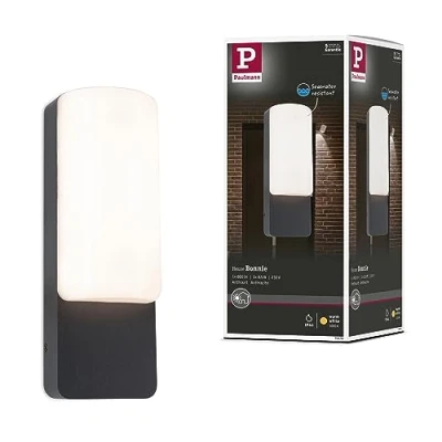 Image de Paulmann 94850 Applique LED Bonnie IP44 93x77mm 3000 K 8,5W 560lm 230V Anthracite aluminium luminaire d&#039;extérieur, 8.5 W