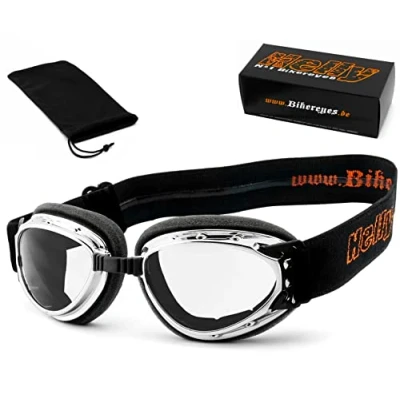 Image de HELLY® No.1 Bikereyes® lunettes de moto, motard coupe vent, rembourrées, anti buée, verre sécurité HLT® conforme à la norme DIN EN 166 Confort optimal lors longues sorties