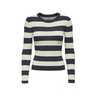 Image de JDY Oneck Stripe Pullover, Femme, Taille: Small, Sky captain stripes:w eggnog stripes