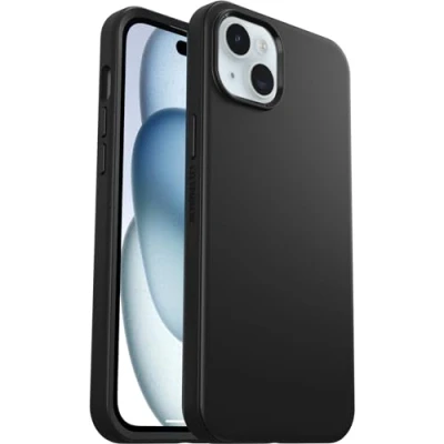 Image de OtterBox Symmetry pour MagSafe coque iPhone 15 Pro Max, Antichoc, anti chute, de protection fine, supporte 3 x plus chutes que la norme militaire, Noir, Livré Sans Emballage
