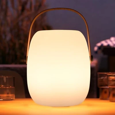 Image de ZWOOS Lampe de Table Sans Fil Rechargeable, Portable LED RVB, a Poser pour Exterieur et Interieur avec Mode Scintillement Bougie, Étanche IP54, Télécommande