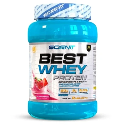 Image de Proteine Whey Best protein Proteines musculation protéines isolate, Isolate et concentrate 907 g (Fraise)