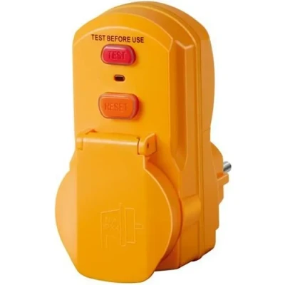 Image de Brennenstuhl Adaptateur jaune avec protection différentielle 30mA (IP54)