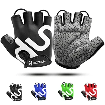 Image de KONVINIT Mitaine Homme Gant VTT Femme Noire et Gants Cyclisme vélo en Demi Doigts Rembourrés Anti dérapant Les Sport S