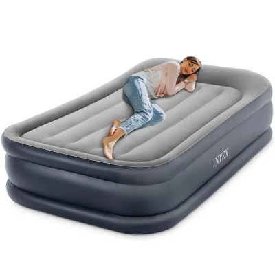 Image de Intex Matelas Gonflable Twin Deluxe avec Fibre Tech RP Dimensions gonflé : 99 x 191 42 cm (64132), Noir