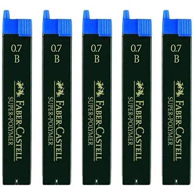 Image de Faber Castell Lot de 5 mines super polymères (0,7 B, quantité 5)