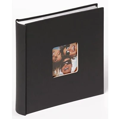 Image de Walther Design Album photo noir 200 photos 13 x 18 cm mémo à enfiler avec découpe de couverture, Fun ME 116 B