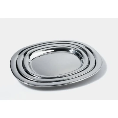 Image de Alessi Jm13/30 L Plat de Service en Acier Inoxydable 18/10 Argenté