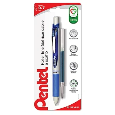 Image de Pentel BL77E Energel MX à enclenchement 0,7 mm + Recharge bleue