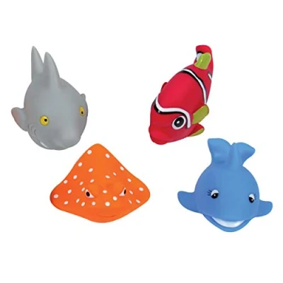 Image de LUDI Aspergeurs de Bain, Poissons 4 Animaux Arroseurs pour Jouer dans Le Bain ou à la Plage Jouets Bébé À Partir 10 Mois