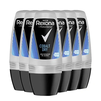 Image de Rexona Cobalt Lot de 6 déodorants roll on Homme 50 ml