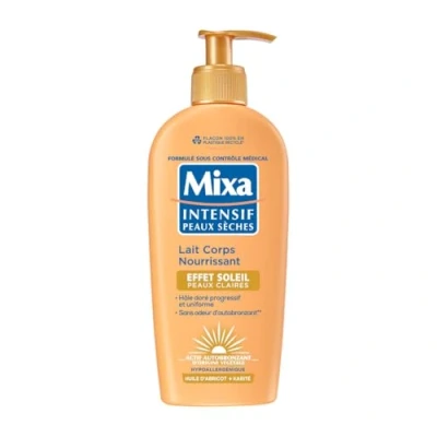 Image de Mixa Intensif Peaux Sèches Lait Corps Nourrissant Effet Soleil Autobronzant Hâle Doré Naturel Progressif et Uniforme Claires Hypoallergénique 250ml