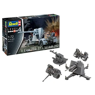 Image de Revell 03325 8,8 cm Flak 37 + SD.ANH.202 Armée Maquette, 03325, Incolore, 1:72