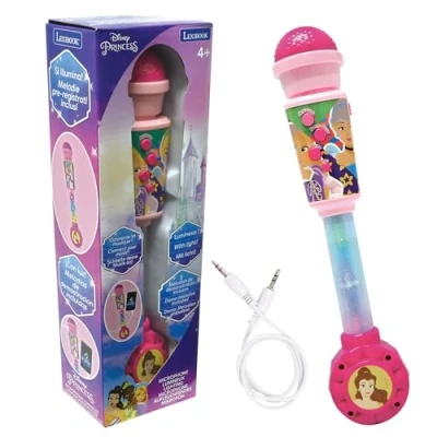 Image de Lexibook Cendrillon, Belle, Raiponce, Princesses Disney, Microphone Enfant, Jouet Musical, Haut Parleur intégré, Effets Lumineux, Prise Aux in, MIC90DP, Rose
