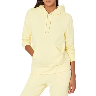 Image de Amazon Essentials Sweat à Capuche en Polaire (Disponible Grande Taille) Femme, Jaune Clair, M