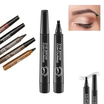 Image de Makefullbeauty Waterproof Eyebrow Pen, Brow Nexavale Eyebrow, Brow, 4 Tip Microblade Pen (01)
