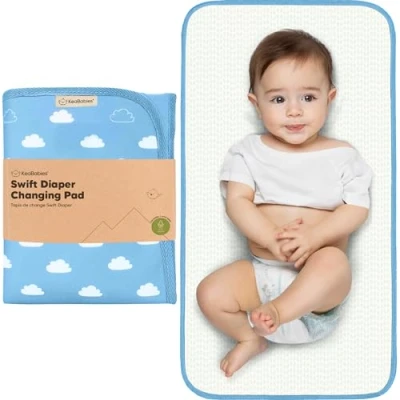 Image de Portable Coussin À Langer Étanche Pliable Bébé Matelas Tapis De Voyage Léger, Petit Léger Pour Changeur Lavable En Machine (Cloud)