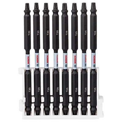 Image de Bosch Accessories 8 pièces Pack d&#039;Embouts de Vissage Double Tête (Impact Control, T Bits, Longueur 110mm, Pick and Click, Accessoires visseuse à percussion)