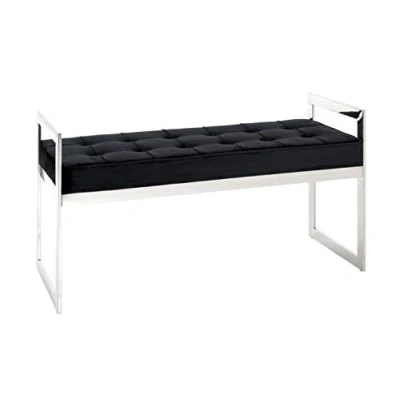 Image de HAKU Möbel Banc, Acier Inoxydable, Inoxydable Noir, L 100 X P 40 H 57 cm