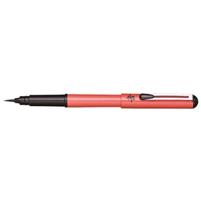 Image de Pentel XGFKP/FP10 Pinceau de Poche Ancre Noire avec Cartouches Recharge, Orange, 13,8 x 1,7 1,1 cm