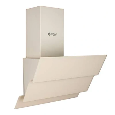 Image de Wiggo hotte aspirante 50 cm sans tête I évacuation d&#039;air recirculation 300 m3/h Écran tactile LED 3 niveaux inclinée avec filtre à graisse &amp; 2 filtres charbon crème