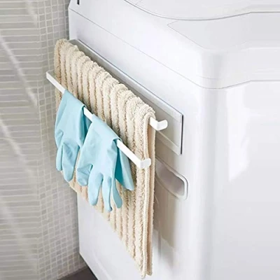 Image de porte serviettes magnétique Double de bain mural pour tuyau cuisine salle bain(white)