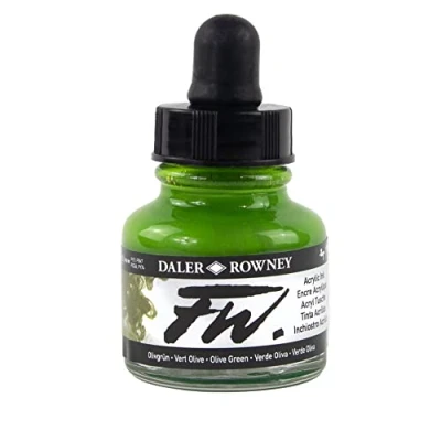 Image de Daler Rowney FW 29.5ml Art Bouteille d&#039;encre acrylique Olive Vert