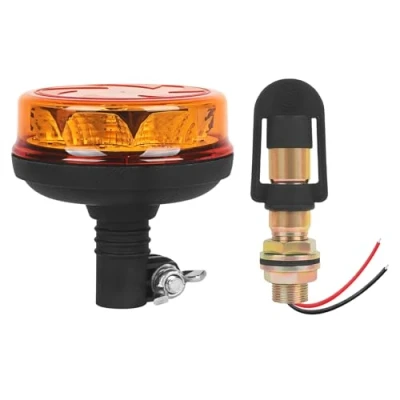 Image de AOHEWEI Feu clignotant LED ambre avec support en I, 6 modes (rotation/clignotement) pour tracteurs, chariots élévateurs, pelleteuses, camions, machines agricoles