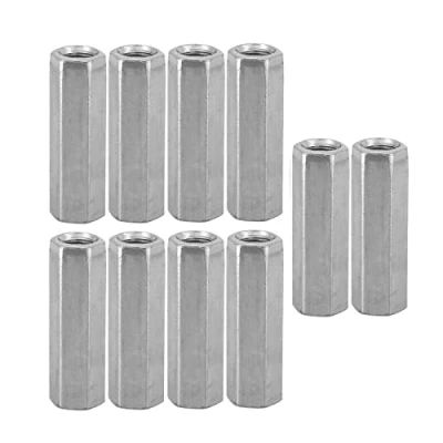 Image de 10 pcs M8 Long Rod Écrou Hexagonal En Acier Au Carbone Écrous À Vis Entretoise Manchon Fileté Attaches(M8*40)