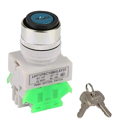 Image de Interrupteur de Verrouillage en Metal + Clés Sécurité à 3 Positions LAY37 20Y/31 220V 5A Sélecteur Rotatif, Trou Montage 22 mm avec 2