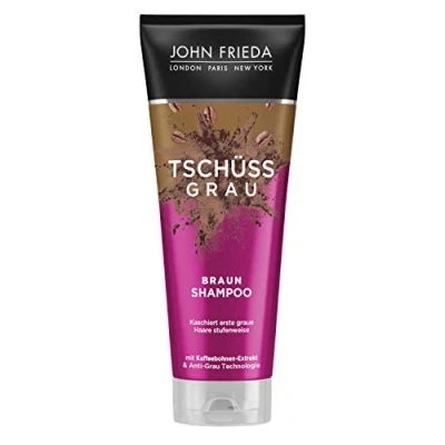 Image de John Frieda Braun Shampooing Tschüss Grey Masque progressivement les premiers cheveux gris Avec extrait de grains café 250 ml