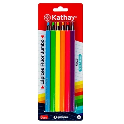 Image de Kathay 86234499. Crayons de couleur Fluor, Jumbo, Pointe Soft 5 mm