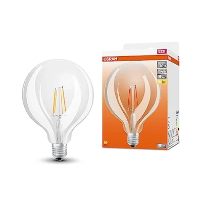 Image de OSRAM LED Star Globe125 LEMP pour socket E27, forme de globe, fil, 470 lumens, blanc chaud (2700k), remplacement des ampoules 40W conventionnelles, non dimmables, 4 pack