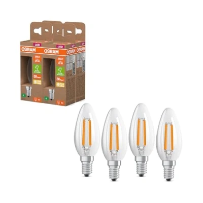 Image de OSRAM LED Lampe in klassischer Miniballform, mit dekorativem Filament, Energieeffizienzklasse A, E14, 1.2 W, 255 lm, 2700 K, warmweiß. Ohne Aufwärmen, 4 Pack, Blanc Chaud