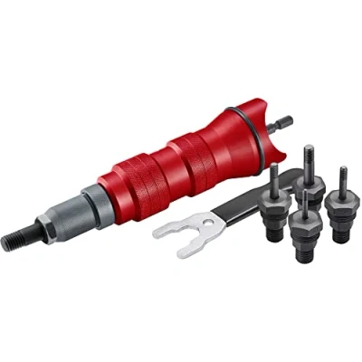 Image de Embout de vissage professionnel pour perceuse ou visseuse sans fil M3 M8 en aluminium, acier et rivets inoxydable (5 rivets) Kit à Fortum 4770654