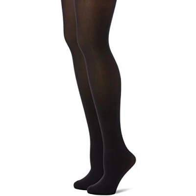 Image de DIM Collant Femme Confort Opaque Velouté x2, Noir/Noir, S M