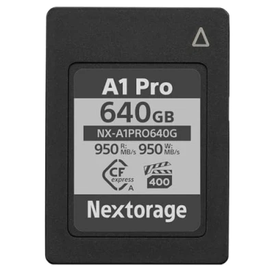 Image de Nextorage Marque japonaise CFexpress Type A 640Go VPG400 Lecture Max.950MB/s Écriture pSLC Sony Série Alpha Compatibilité Enregistrement 4K/8K RAW NX A1PRO640G Carte mémoire