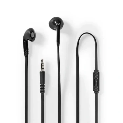 Image de Écouteurs Filaires NEDIS HPWD2021BK Noir 3.5 mm Microphone intégré 1.20 m