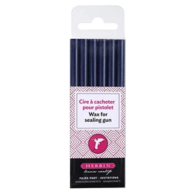 Image de Herbin 35819T Un paquet de 6 batons cire spéciale pour pistolet, Bleu foncé, 15.40 x 4.50 1