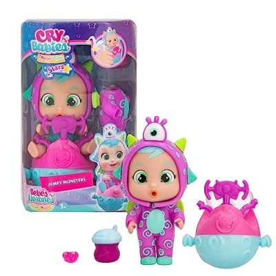 Image de Cry Babies Magic Tears Jumpy Monsters, Stars Fuzz, Poupée à Collectionner avec Pyjama Monstre, Jouet Filles et Enfants +3 Ans