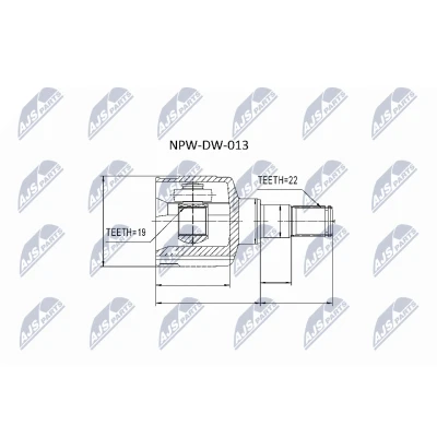 Image de NTY NPW DW 013 Tête de Cardan du côté boîte vitesses SUZUKI: SWIFT 2