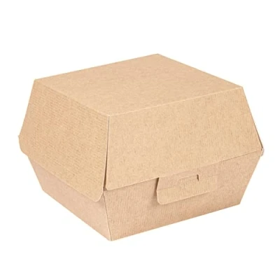 Image de 50 unité Boîtes Hamburger &#039;Thepack&#039; 220 G/M2 14,4X13,6X9,2 Cm (L+) Naturel Carton Ondulé Nano Micro