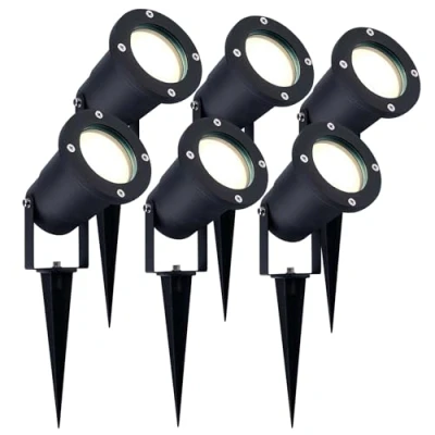 Image de Ledvion 6x Spot à piquer LED Aluminium IP65 3W 4000K Câble 1M