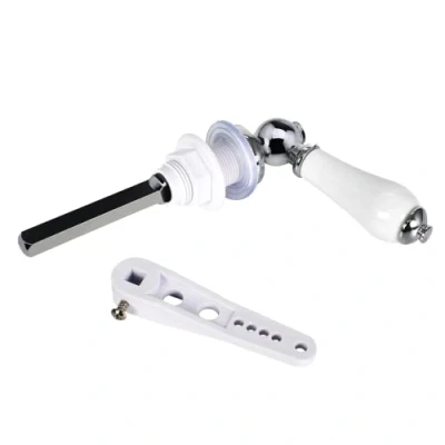 Image de Colexy Poignée de Toilette Chasse D&#039;eau, WC Levier D&#039;eau Porcelain Vintage Cistern Lever, Kit en Céramique avec Bras Réglable Détaillant 3/8 Filetage