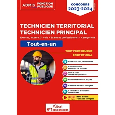 Image de Concours Technicien territorial principal Catégorie B Tout en un: Externe, interne, 3e voie, examens professionnels 2023 2024