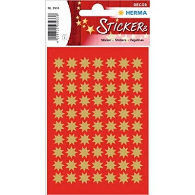 Image de HERMA Autocollants de Noël Motif décoration : étoile dorée 10 mm