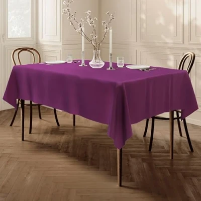 Image de Home Direct Nappe Polyester Facile d&#039;entretien Rectangulaire 140 x 200 cm Uni Violet