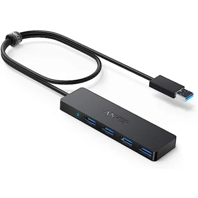 Image de Anker Data Hub 4 Ports USB 3.0 Ultra Fin avec câble étendu de 60 cm pour Macbook, Mac Pro / mini, iMac, Surface Pro, XPS, Notebook PC, clés USB, disques durs externes, etc.
